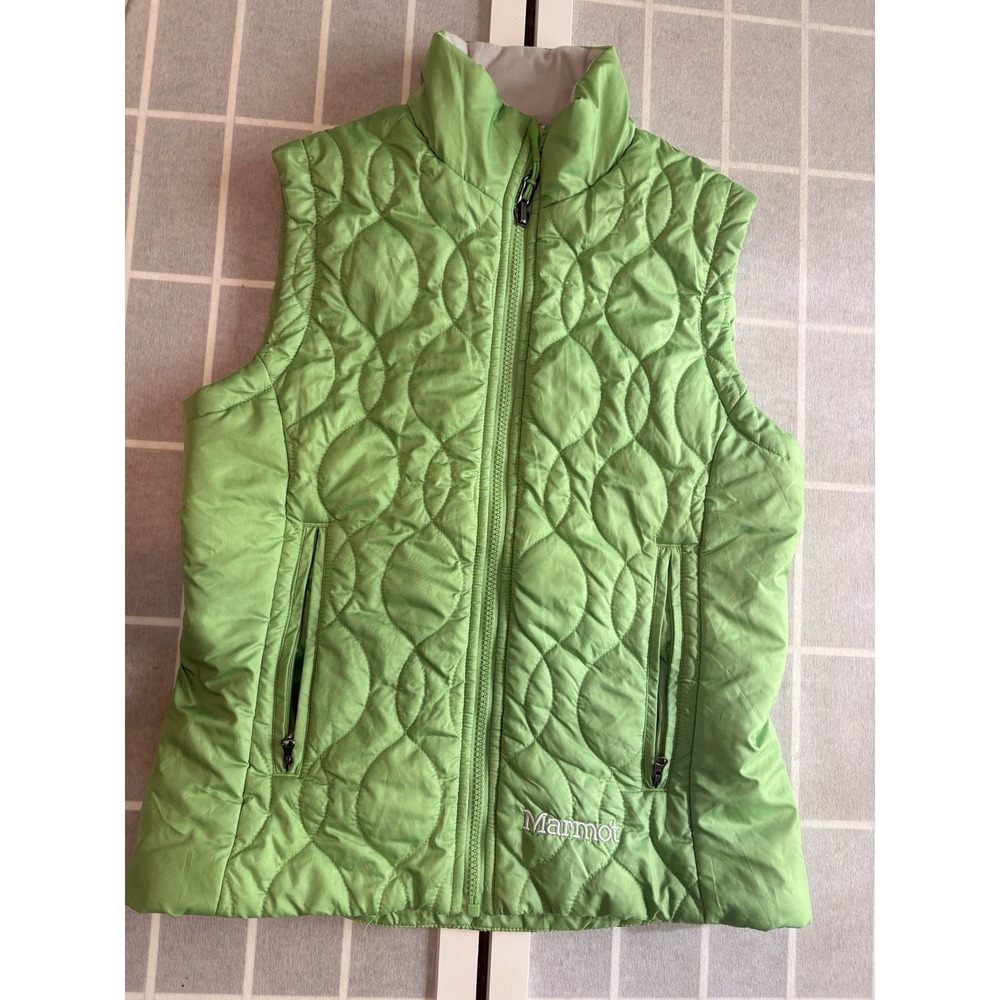 Marmot Small Quilted Vest Womens Small Puffer‎ Lime Green Gorpcore Hiking Vest